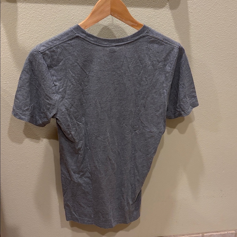 Austin tee shirt Bella Canvas Gray Tee with Blue Graphic - Picture 8 of 8